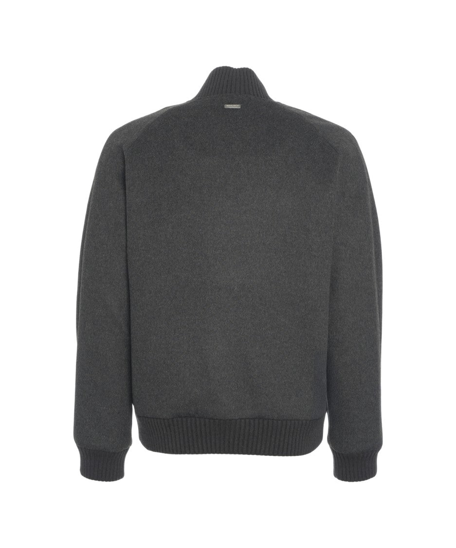 Woolrich Misto Lana 'Miles' Bomber Jacket With Ribbed Detailing And Flap Pockets