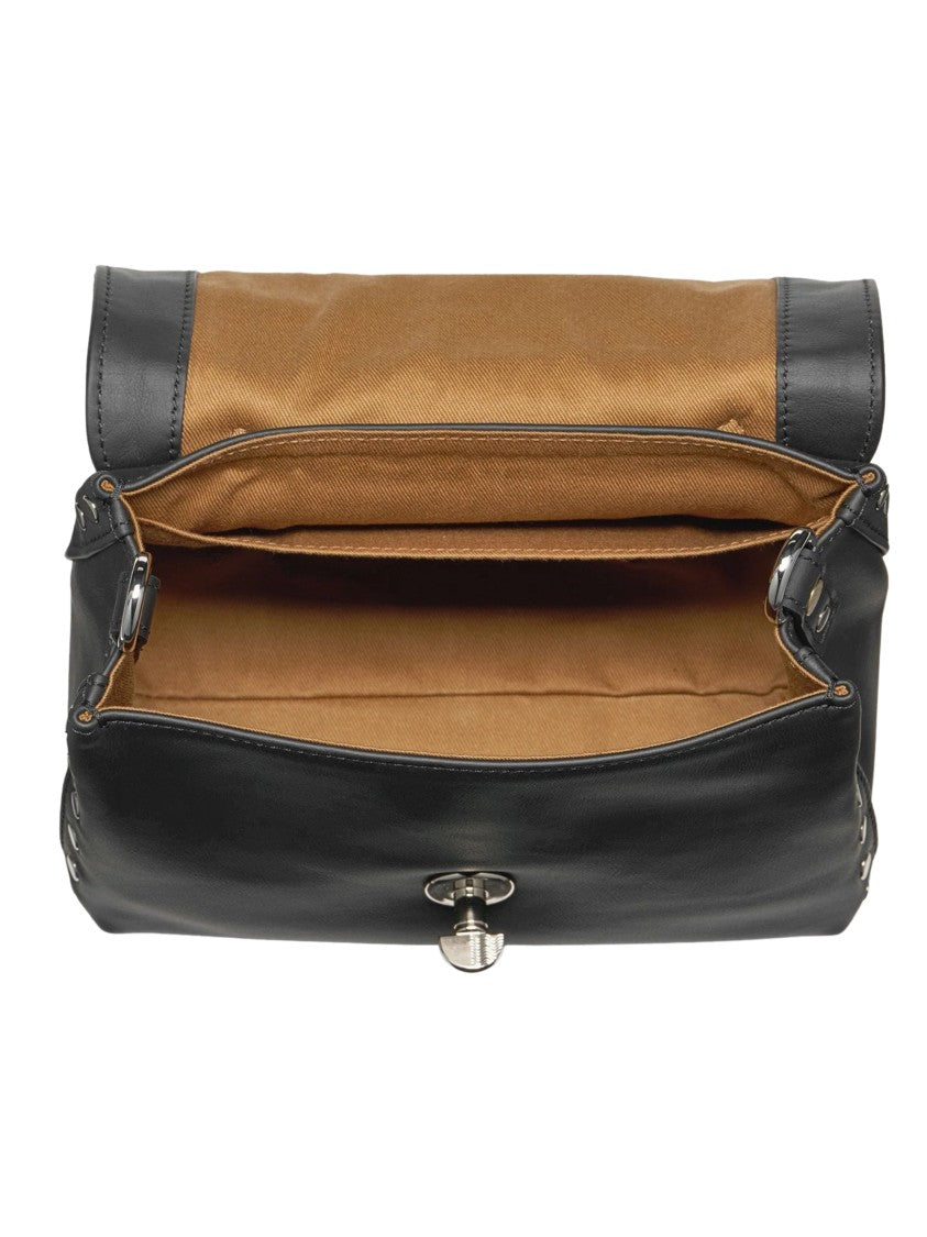 Zanellato Black Silver-Tone Hardware Shoulder Bag