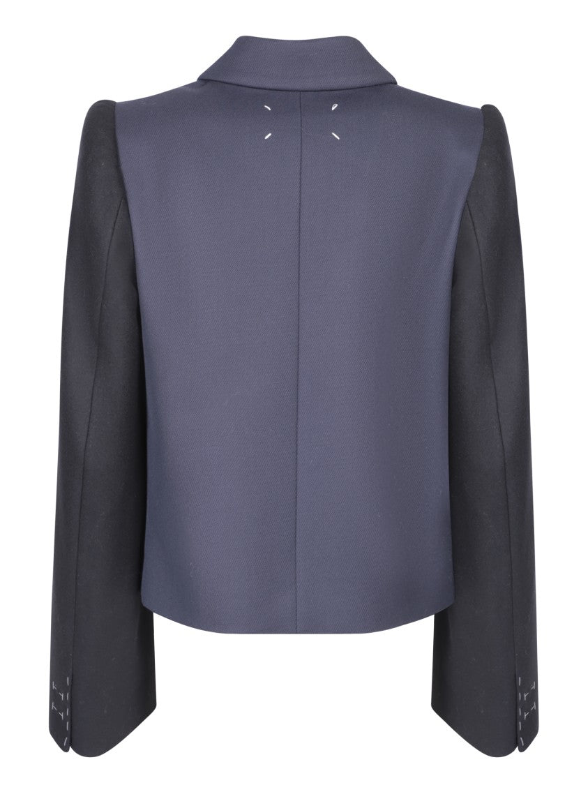 Maison Margiela Blue Jacket With Oversized Sleeve