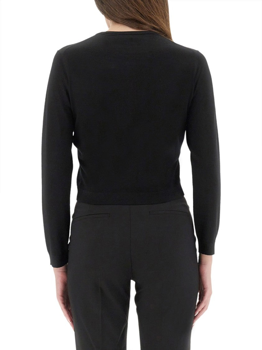 Theory Cropped Black Cardigan