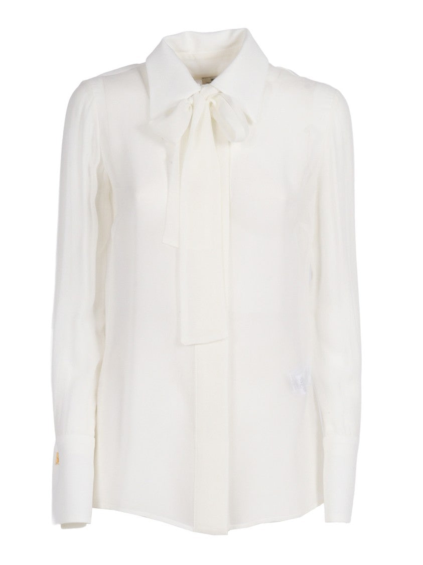 Elisabetta Franchi Silk Classic Bow Blouse