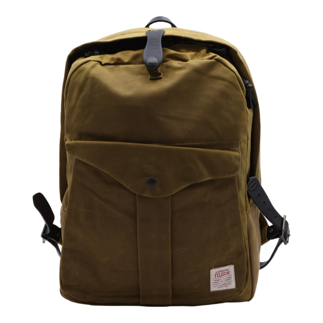 Filson Rectangular Brown Backpack With Front Flap