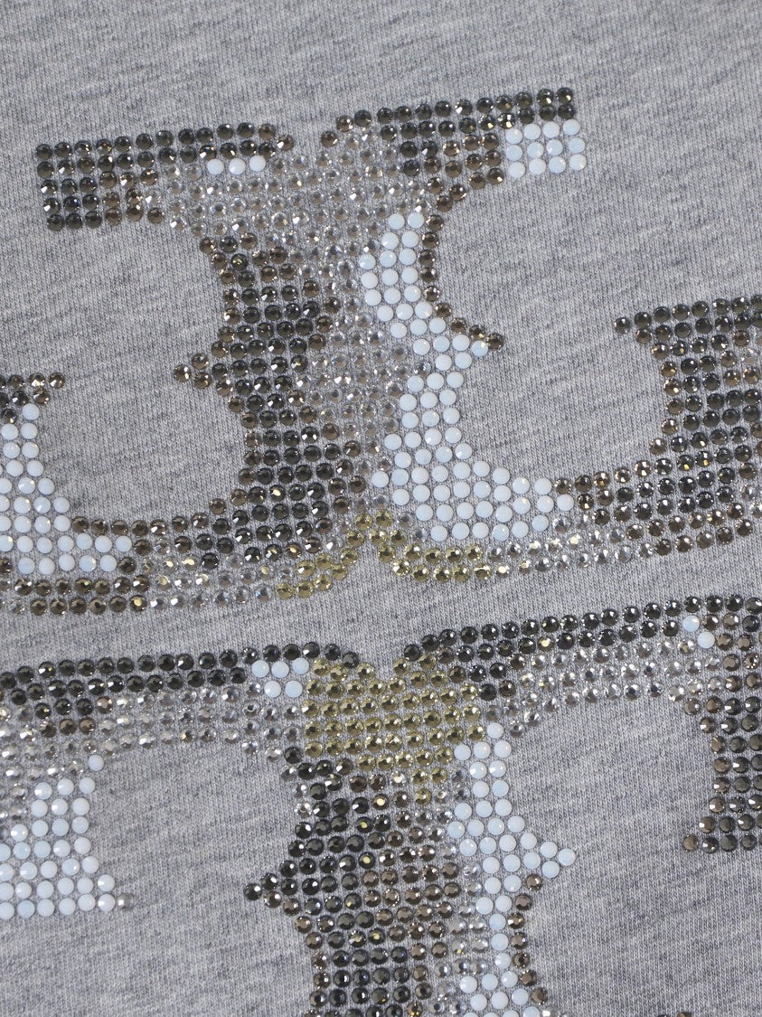 Tory Burch Crystal Logo T-Shirt With Classic Crew Neckline