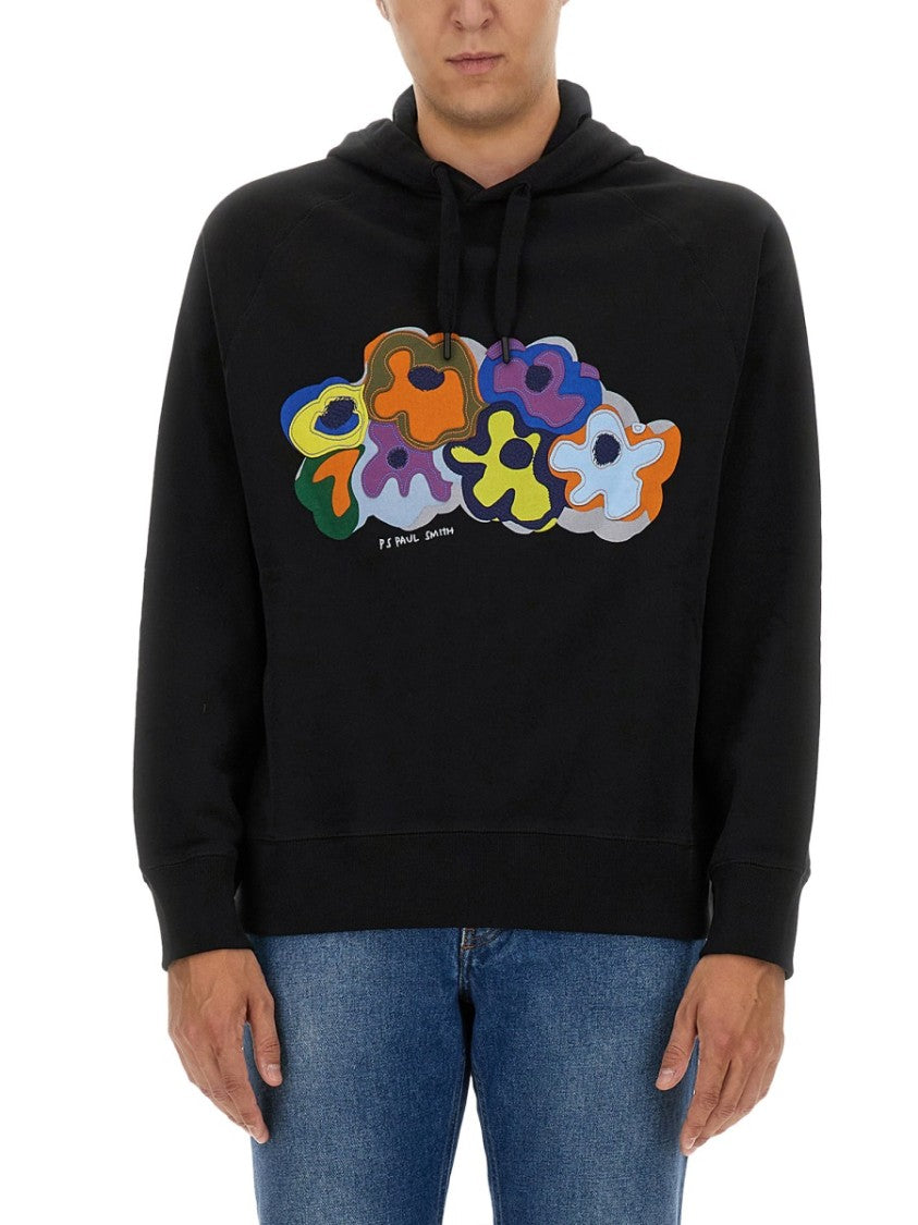 Ps Paul Smith Black Organic Cotton Sweatshirt With Logo