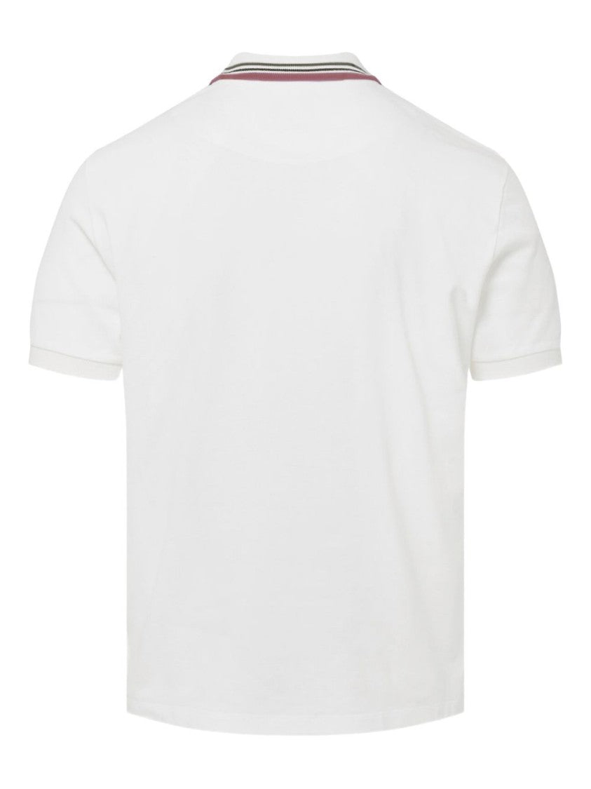 Vivienne Westwood White Ribbed Collar Logo Detail Polo