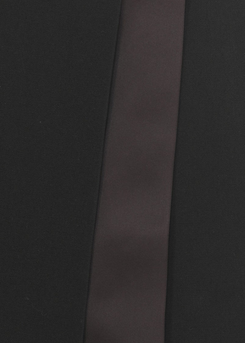 Casablanca Black Wool Skirt With Satin Panel