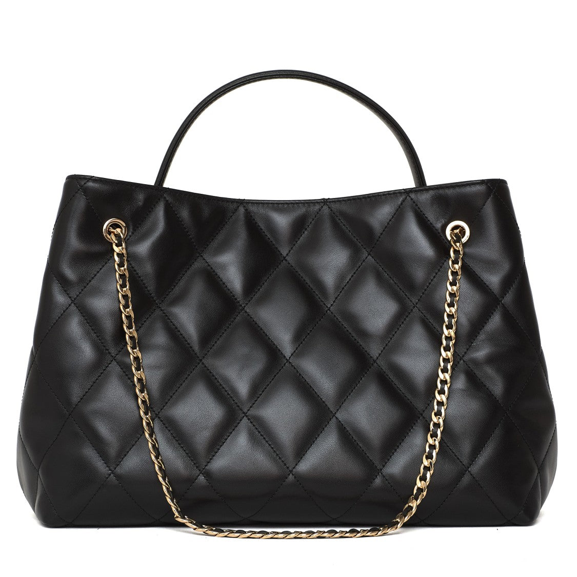 Tory Burch Fleming Quilted Nappa Leather Tote Bag