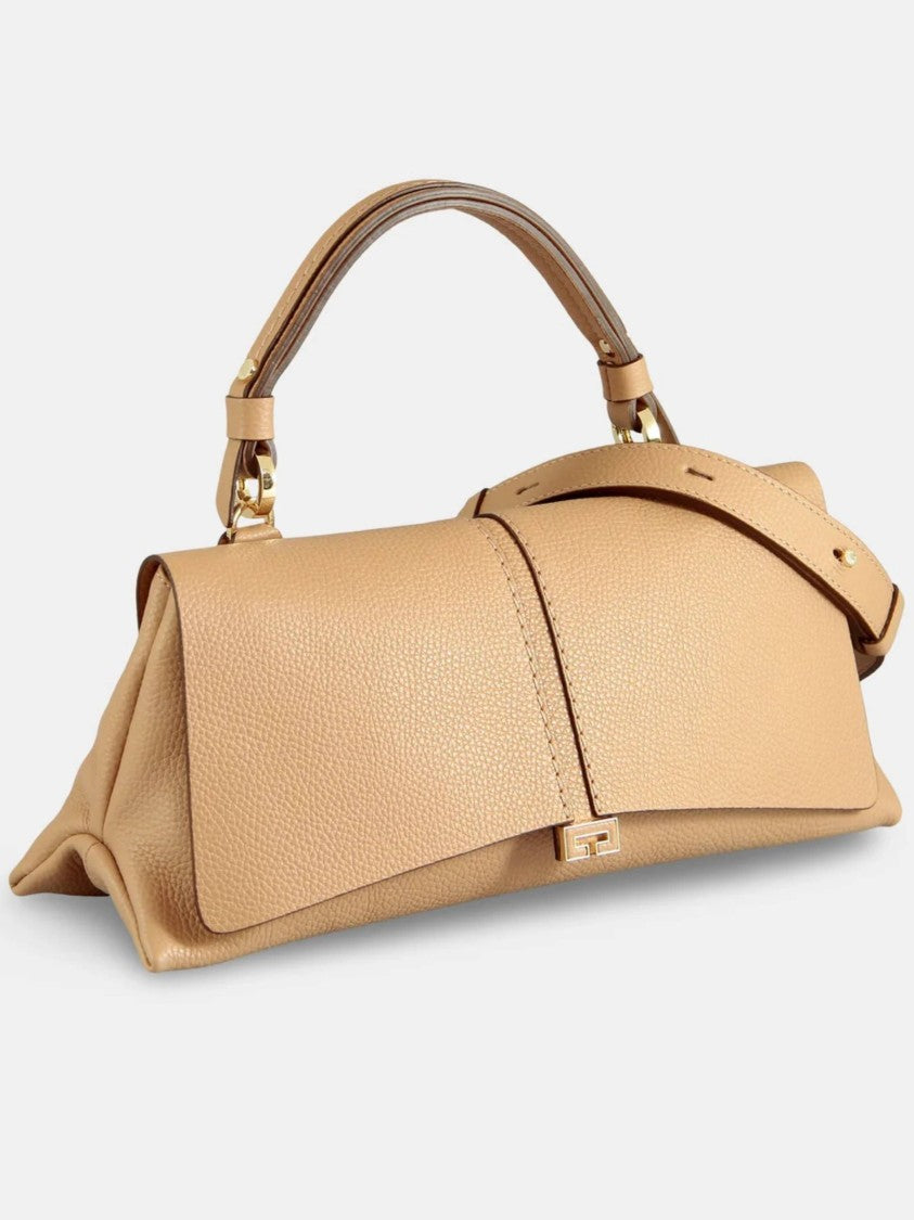Loristella Brown Kendall Pebbled Leather Handbag