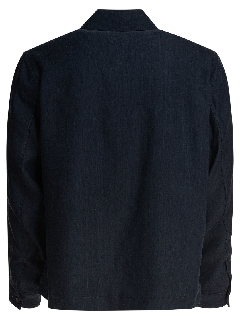 Vince Textured Blue Bomber Jacket