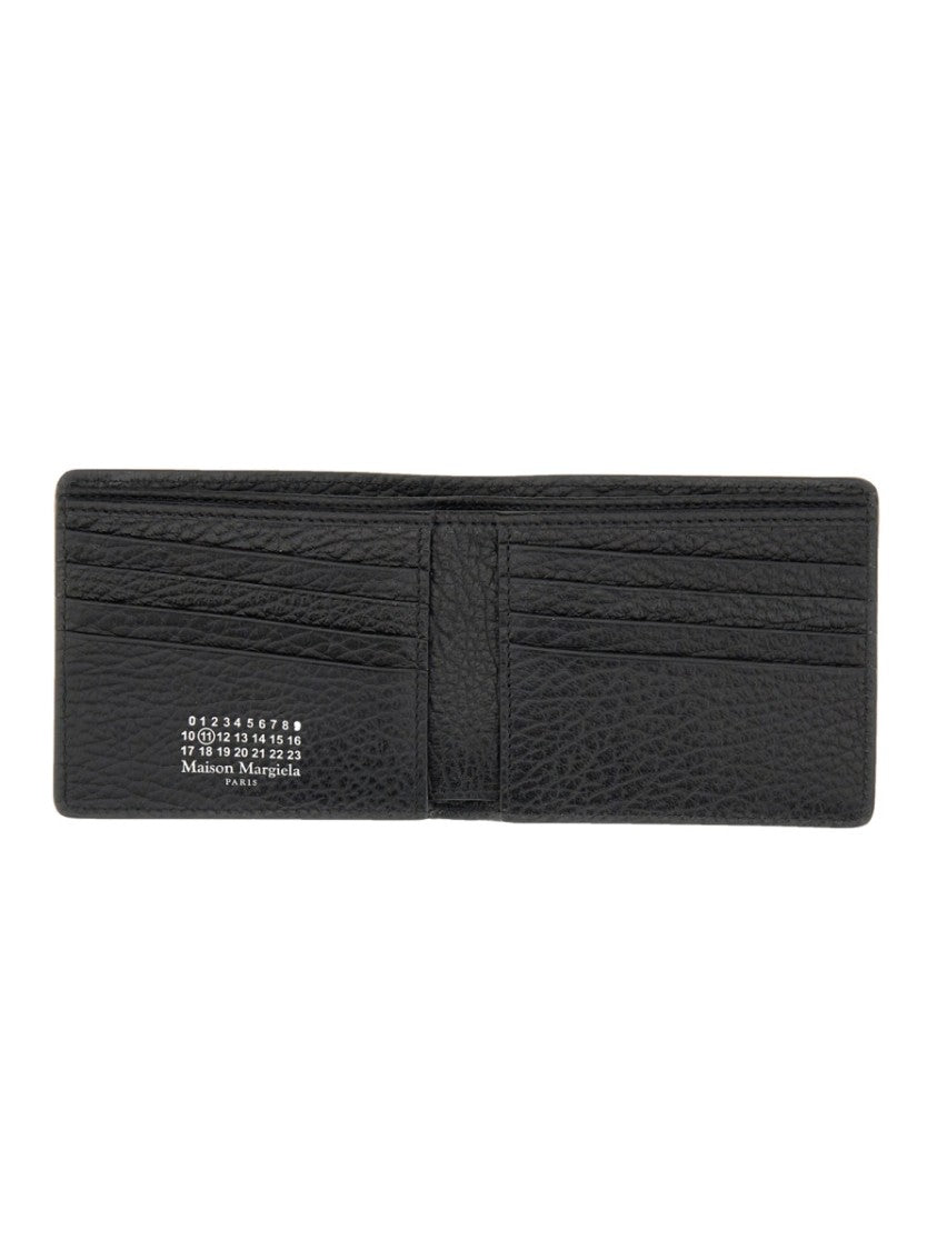 Maison Margiela Textured Logo Bifold Leather Wallet