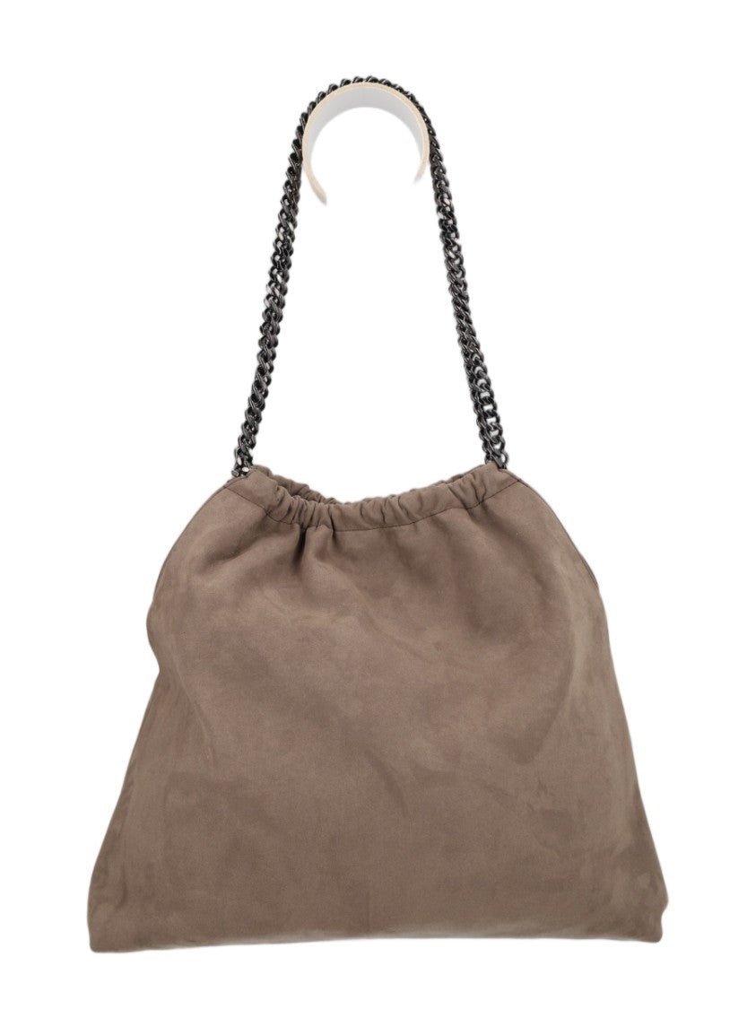 Stella Mccartney Medium Drawstring Bag With Chain Strap And Metallic Charm