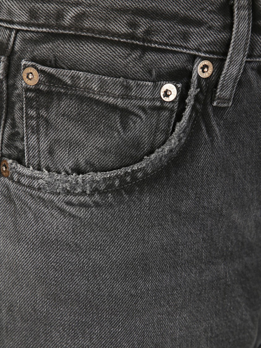 Agolde High-Waisted Black Jeans With Hidden Button Closure