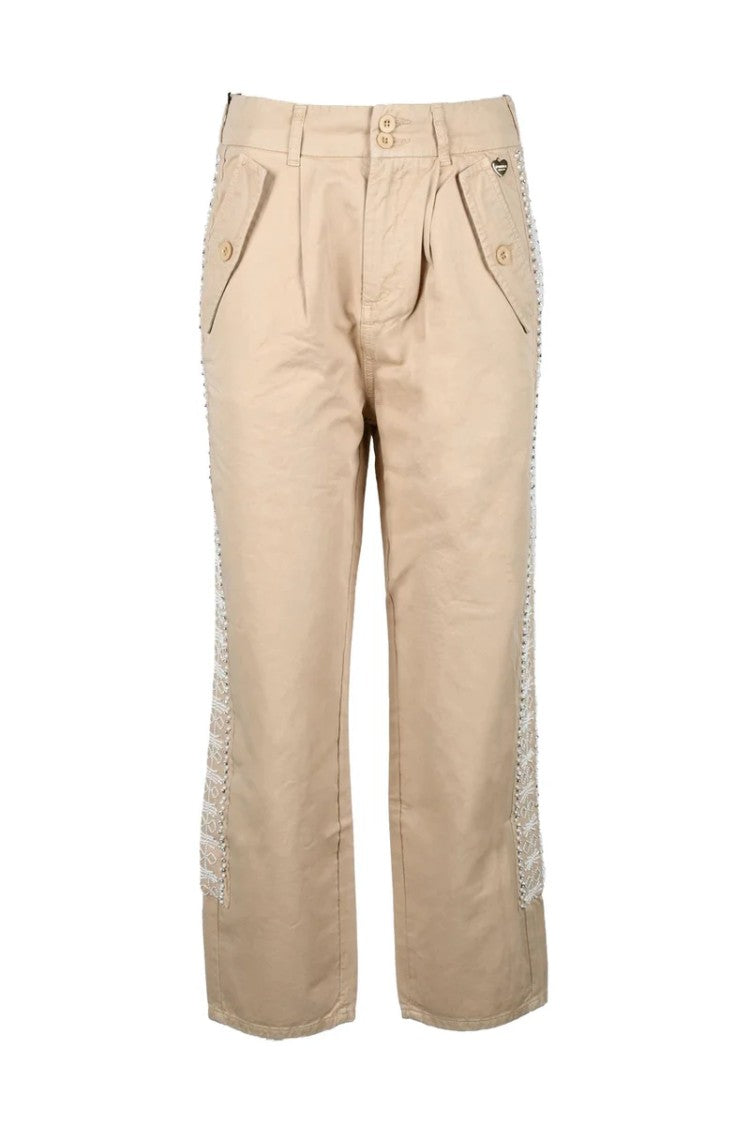 Twin-Set Cotton Trousers - Beige