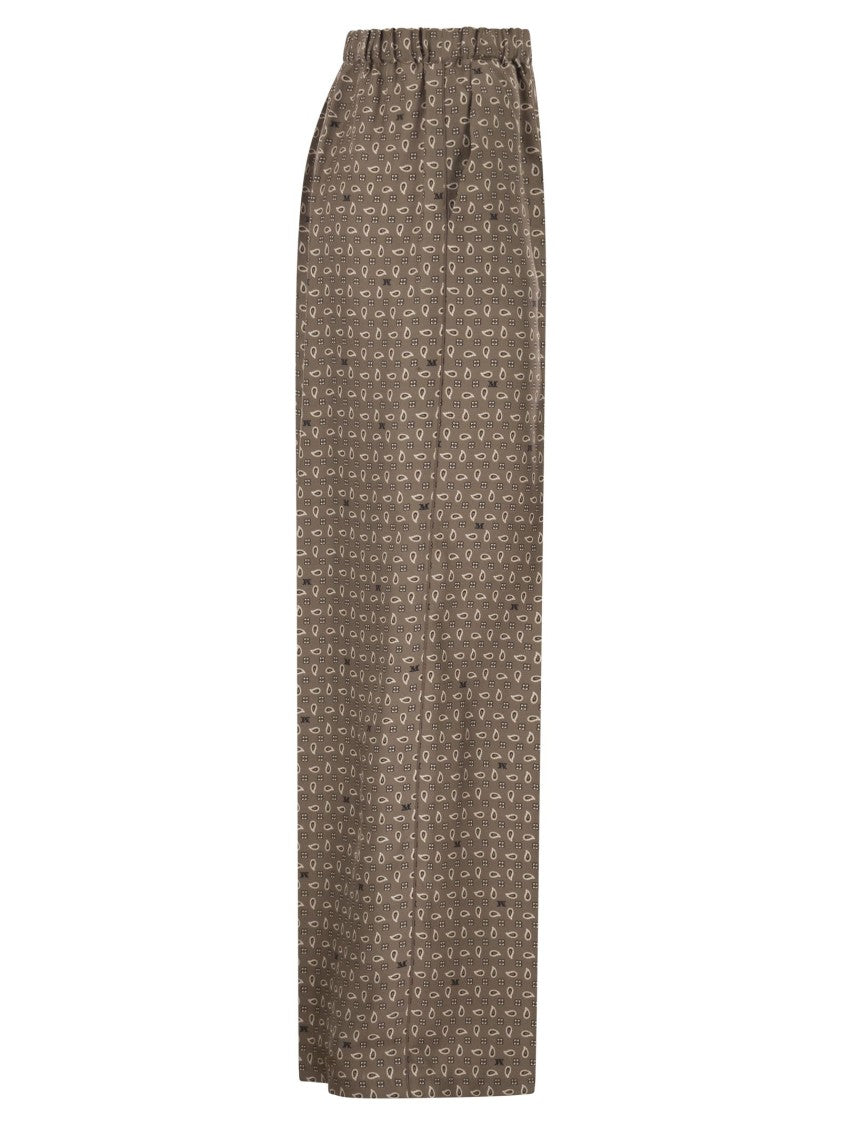 Max Mara Mxmvischio - Printed Silk Trousers