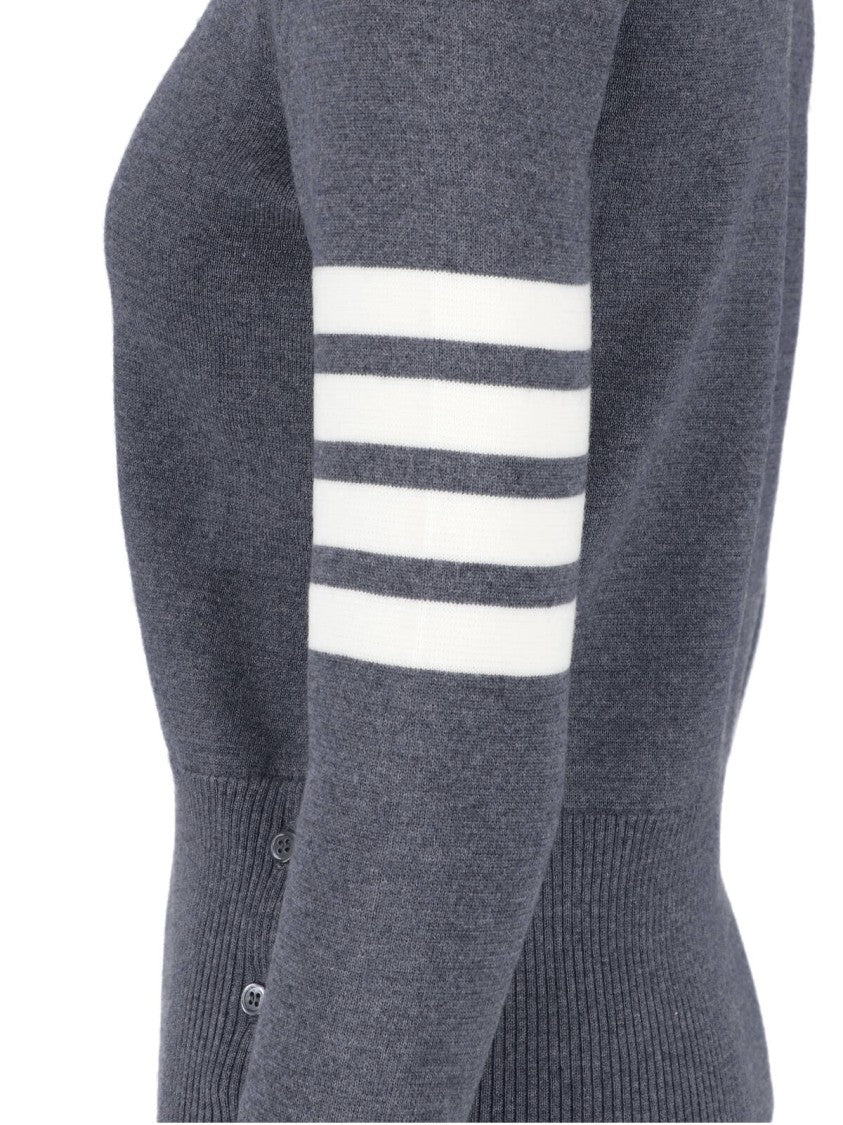 Thom Browne Crew Neck Sweater With Bold Stripe Accents
