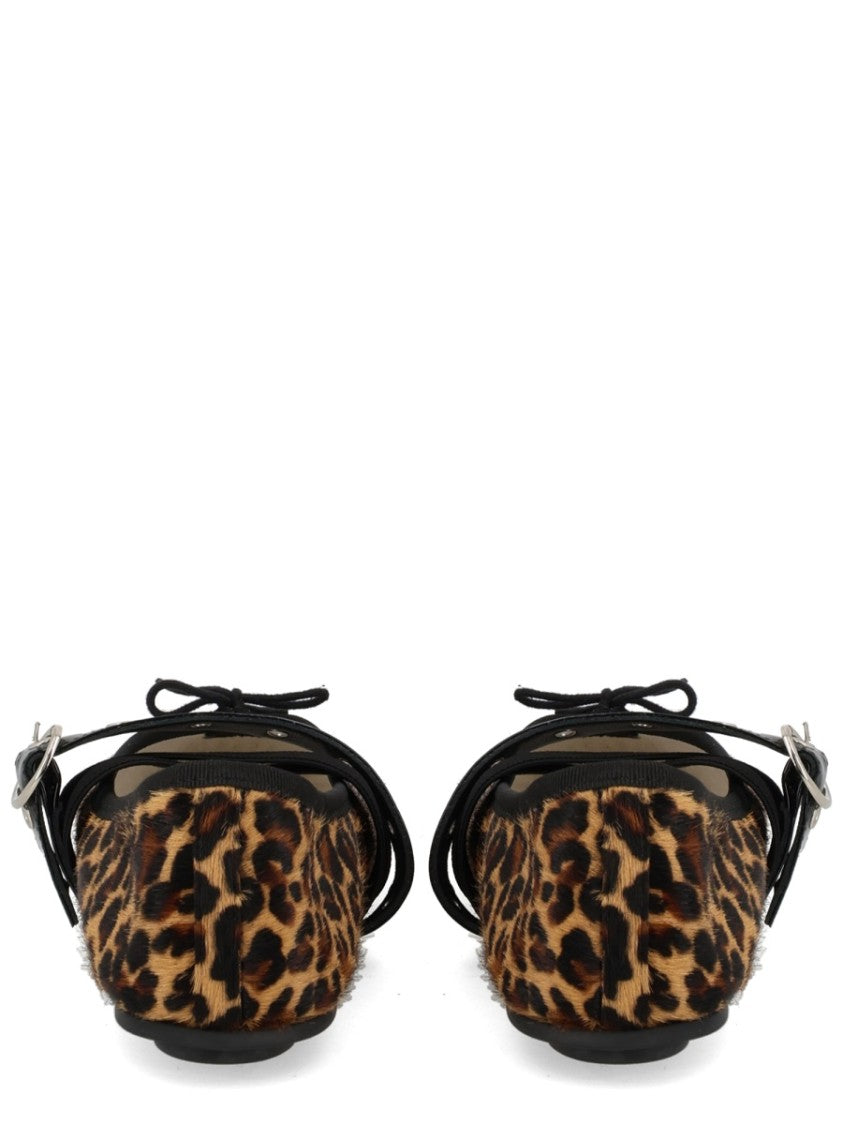 Repetto Multicolor Ballet Twist Leopard Calfskin Flats