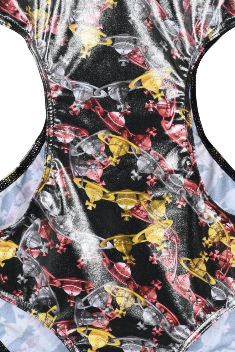 Vivienne Westwood Cut-Out Multicolor Swimsuit With Abstract Motifs