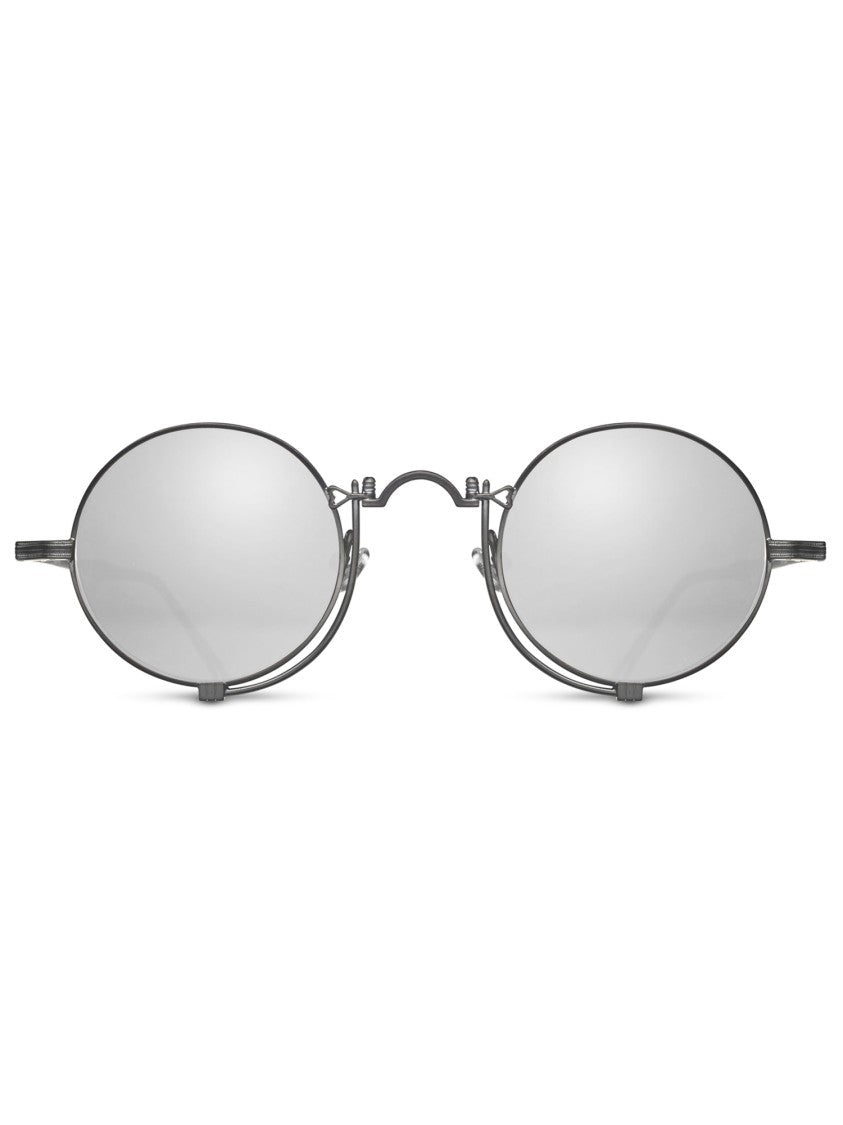 Matsuda Round Titanium Frame Sunglasses With Elongated Temples