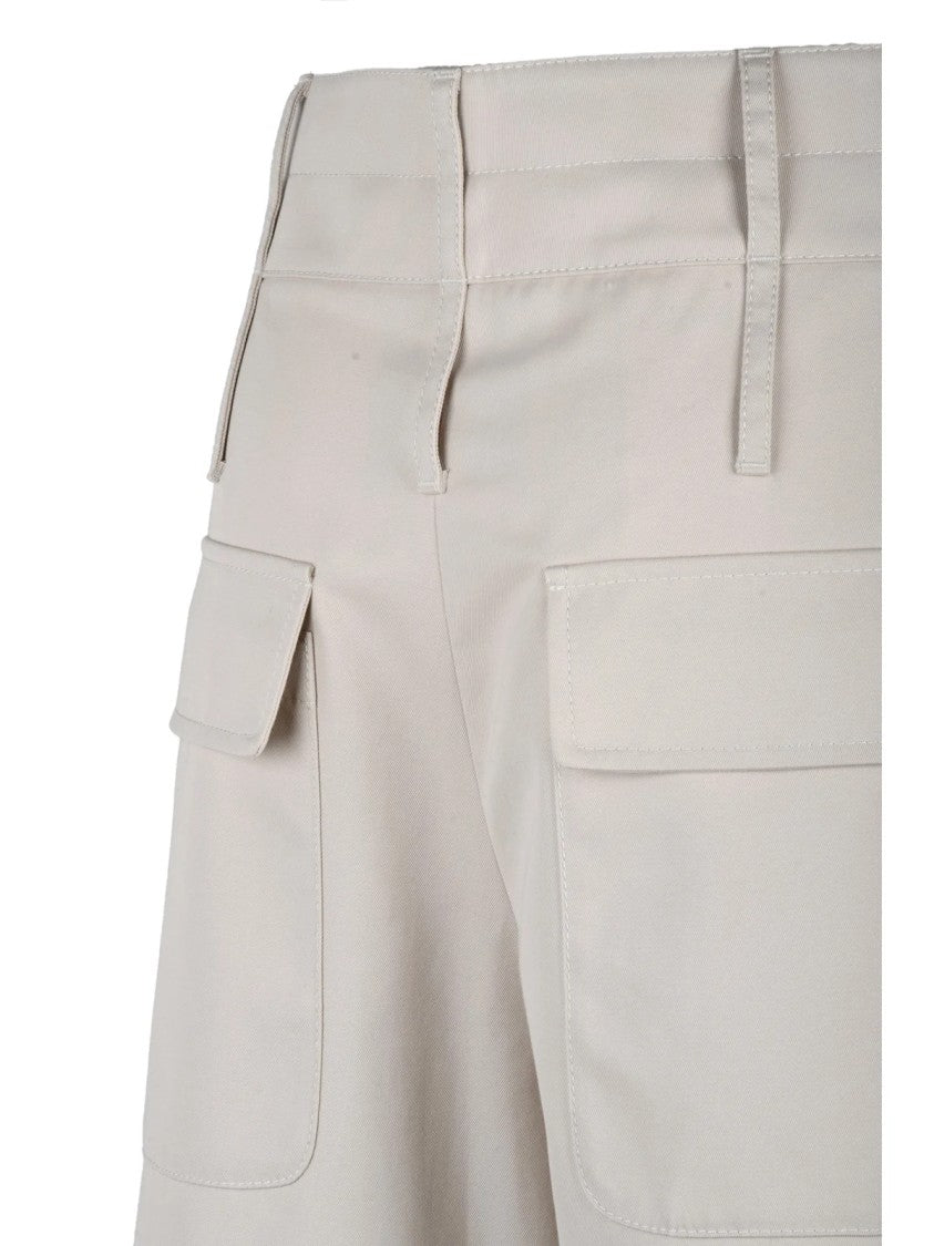 Moschino Couture Beige Polyester-Blend High-Waist Chino Pants