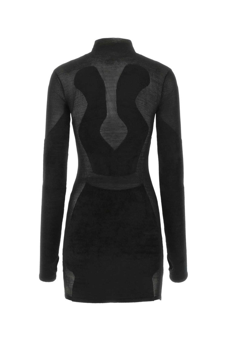 Dion Lee Black Stretch Viscose Blend Mini Dress