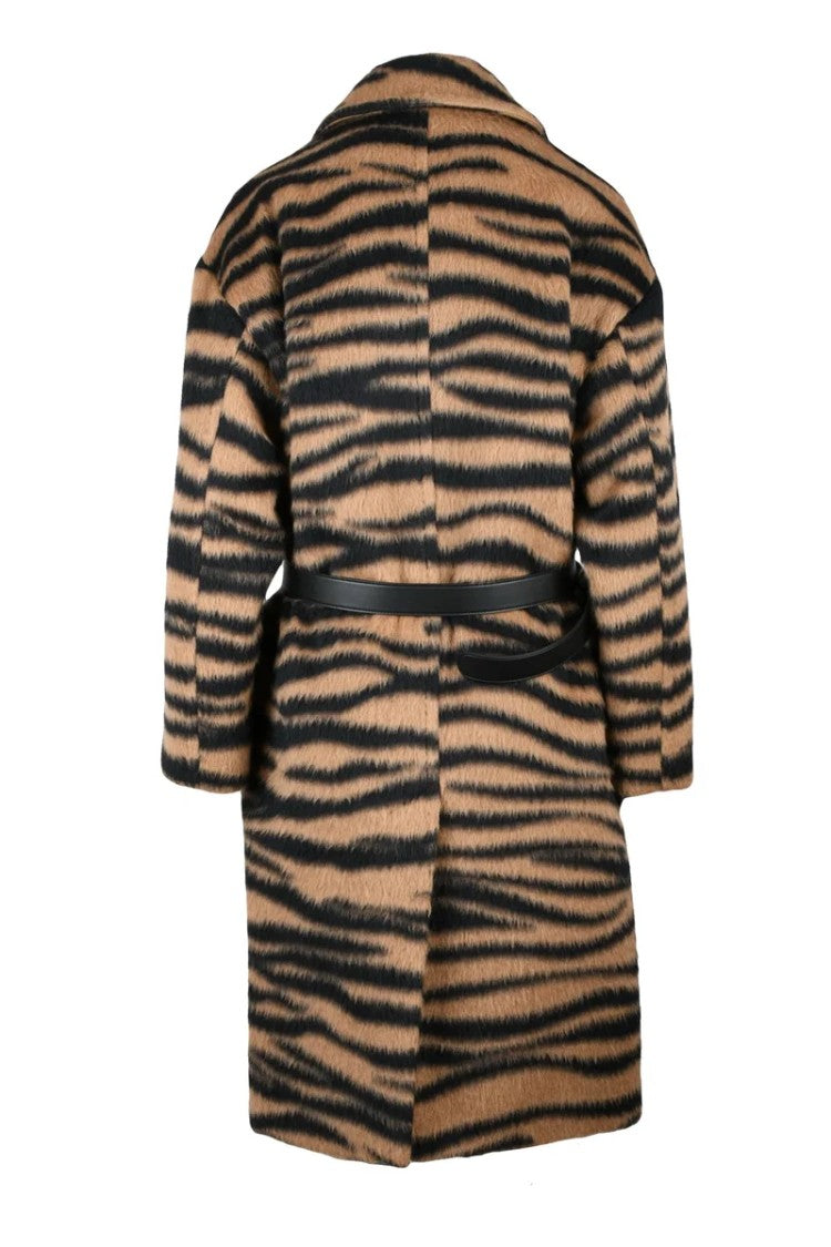 Max Mara Vidim Double-Breasted Coat - Brown/Black