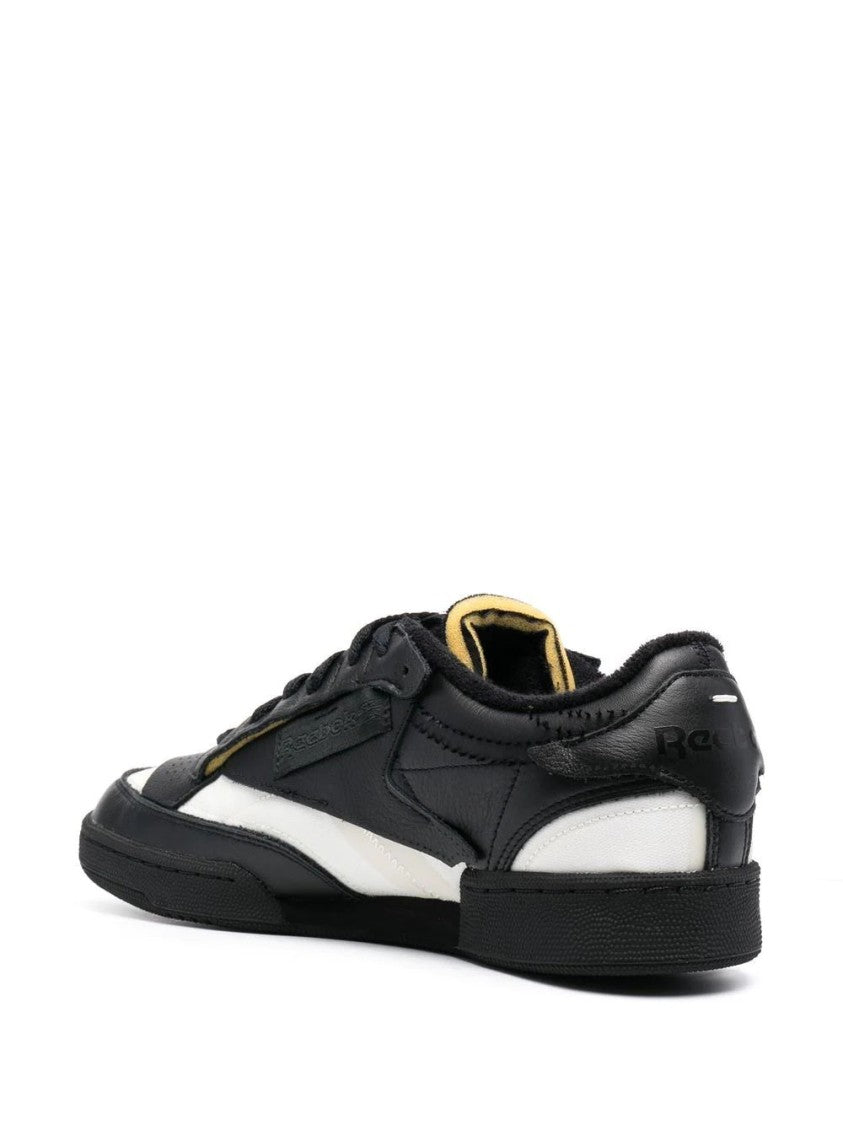 Maison Margiela Low-Top Black Leather Sneakers With Minimalist Design