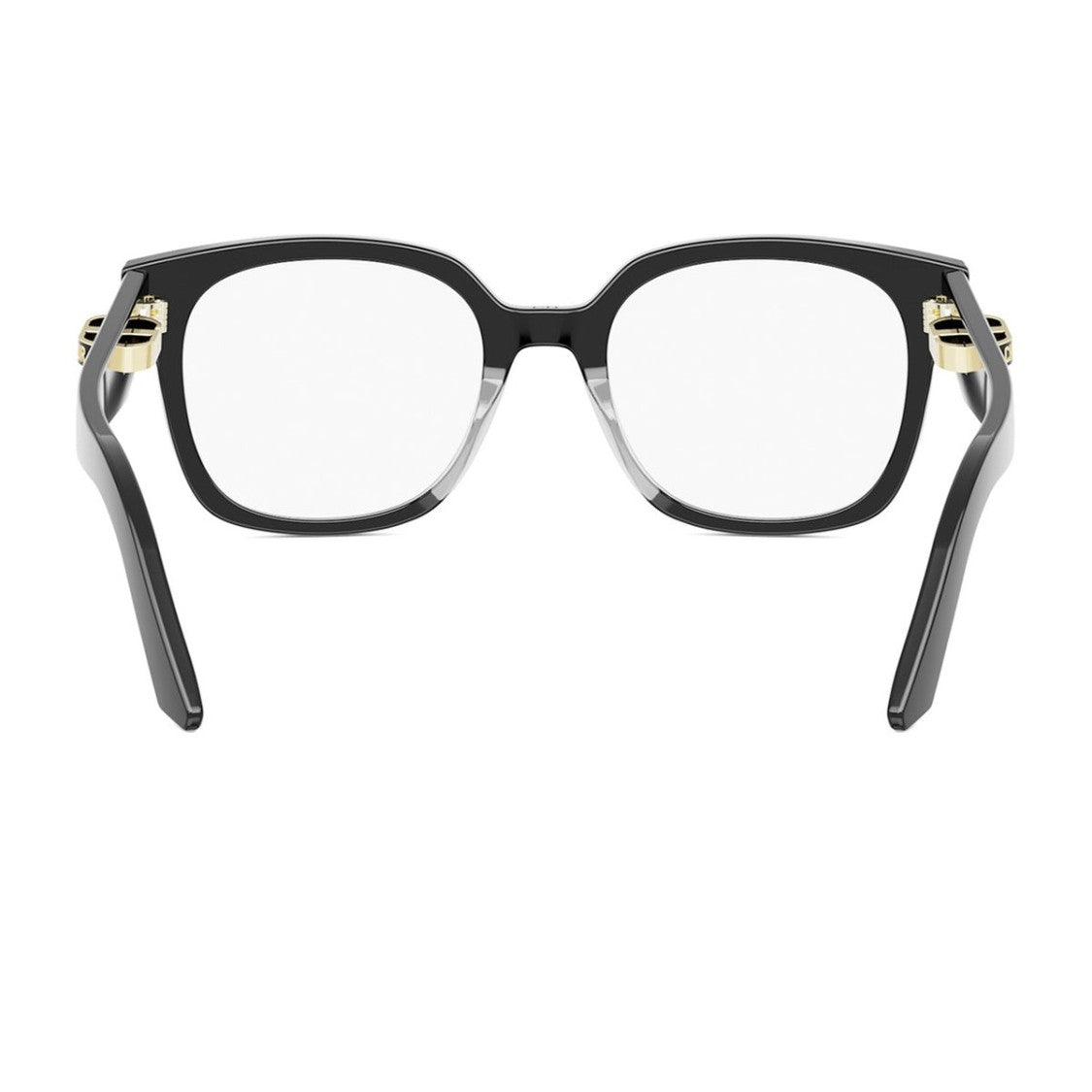 Dior Contemporary Black Acetate Eyeglasses With Gold Logo Detail