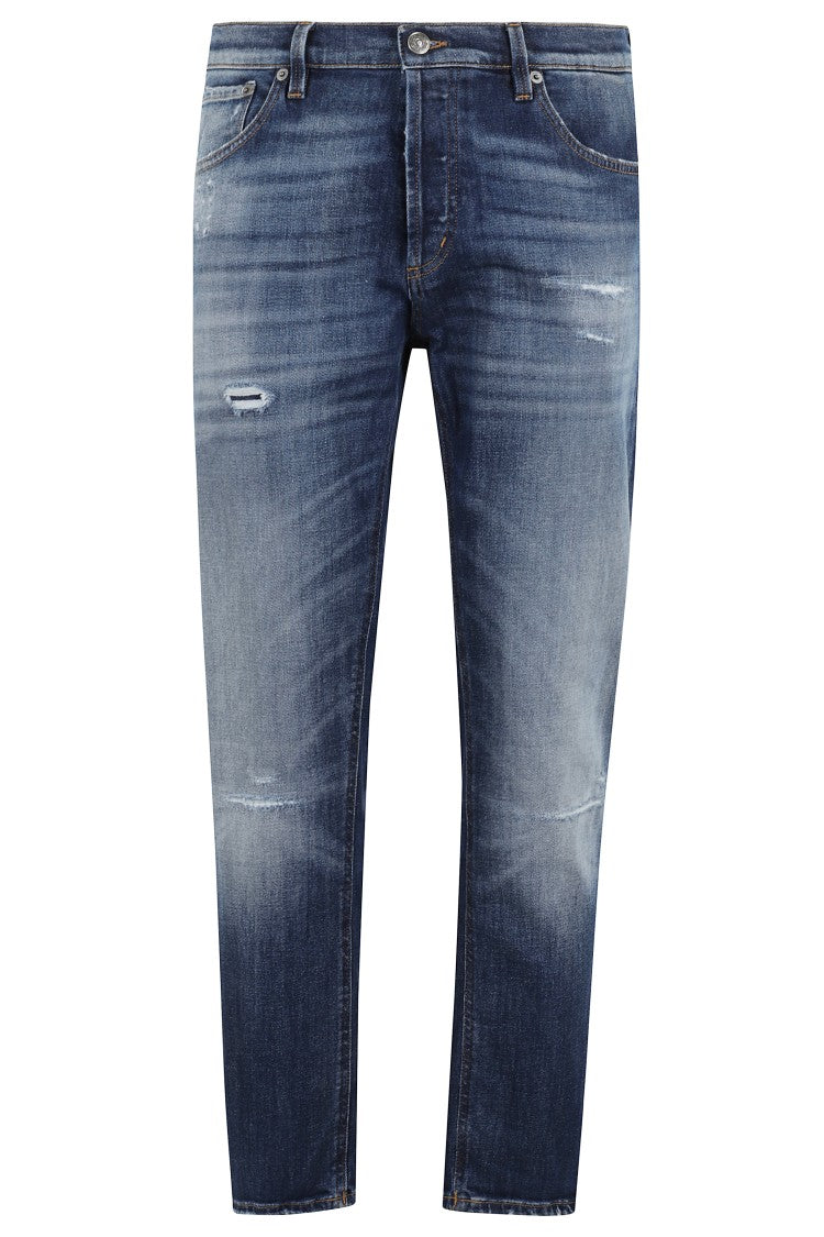 Dondup Mid-Rise Carrot Leg Jeans With Stylish Rips