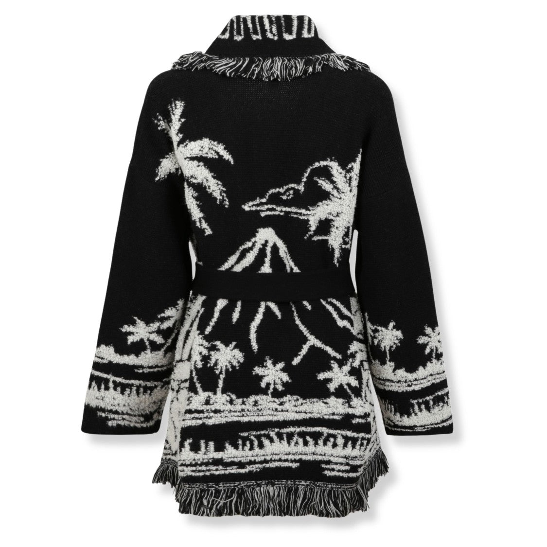 Alanui Palm Grove Pattern Cardigan With Intricate Knitwork