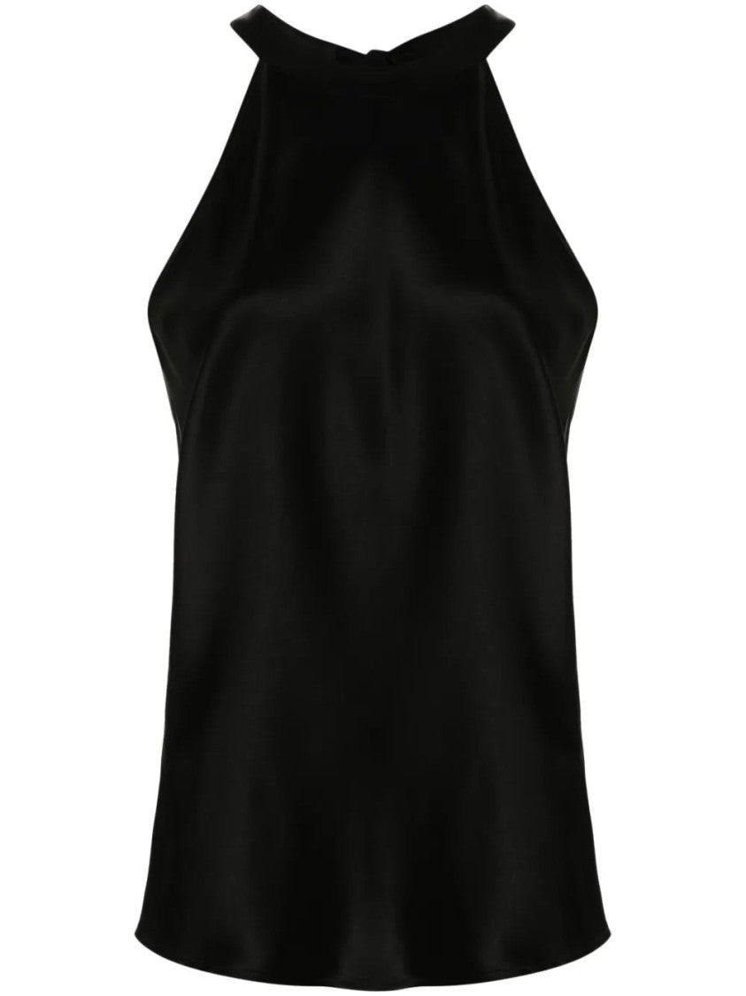 Pinko Black Satin-Finish Tank Top