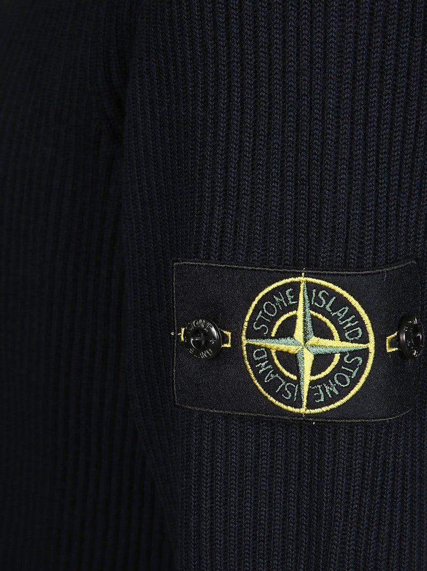 Stone Island Ribbed Turtleneck With High Collar