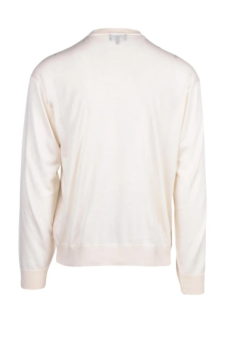 Emporio Armani Virgin Wool Crewneck Sweater - White