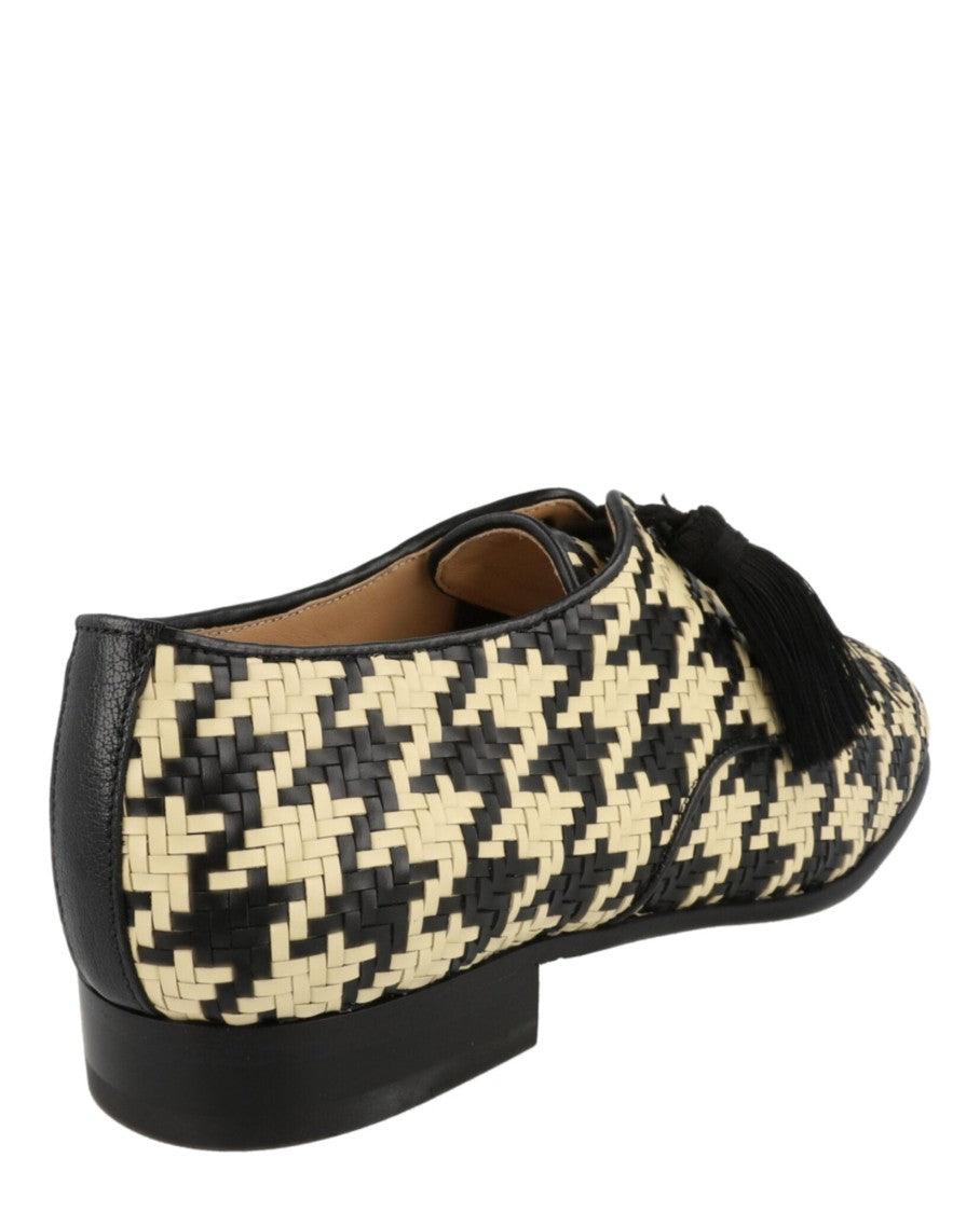 Valentino Mj Blues Woven Leather Derby Shoes