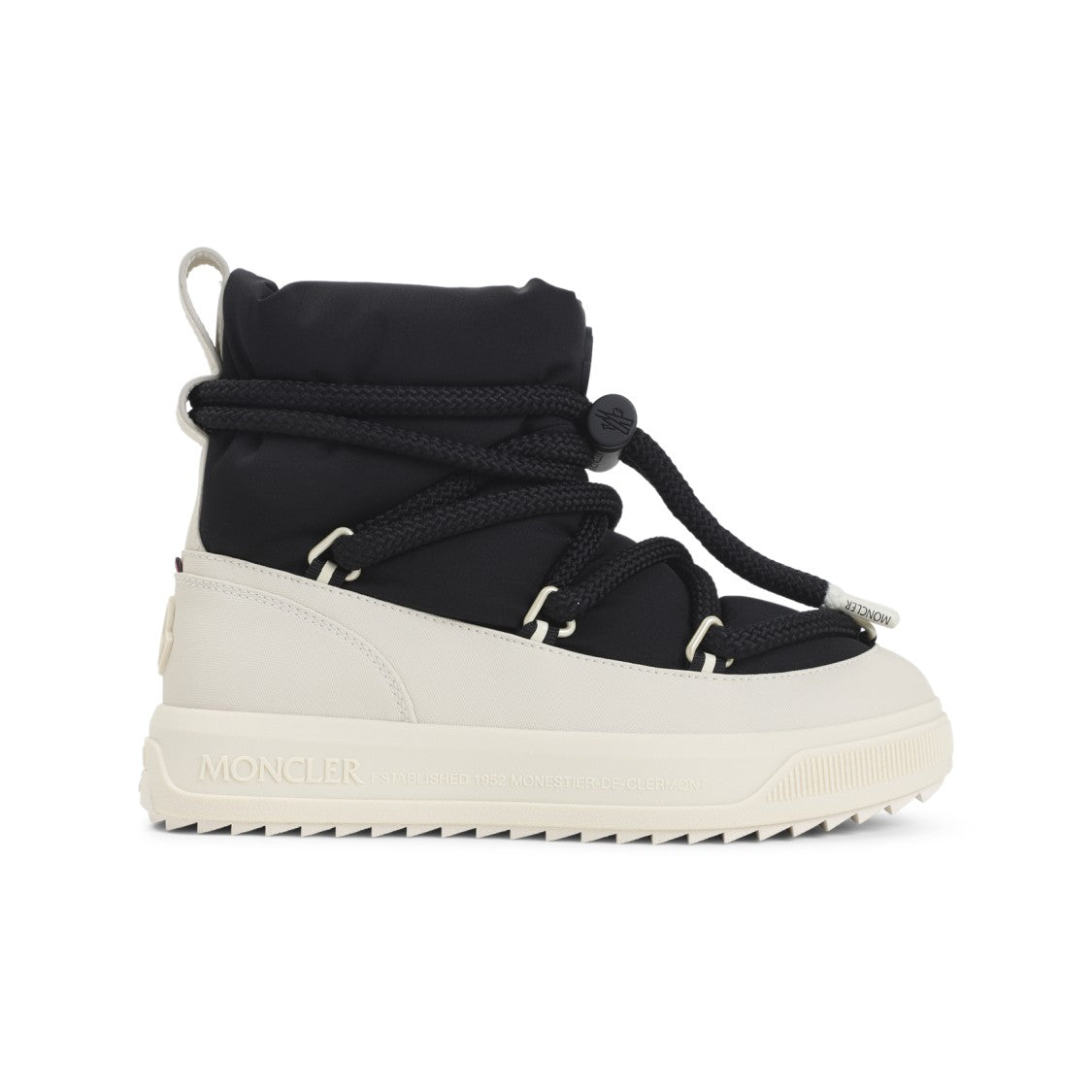 Moncler High-Top Black Boots With Rope-Like Laces