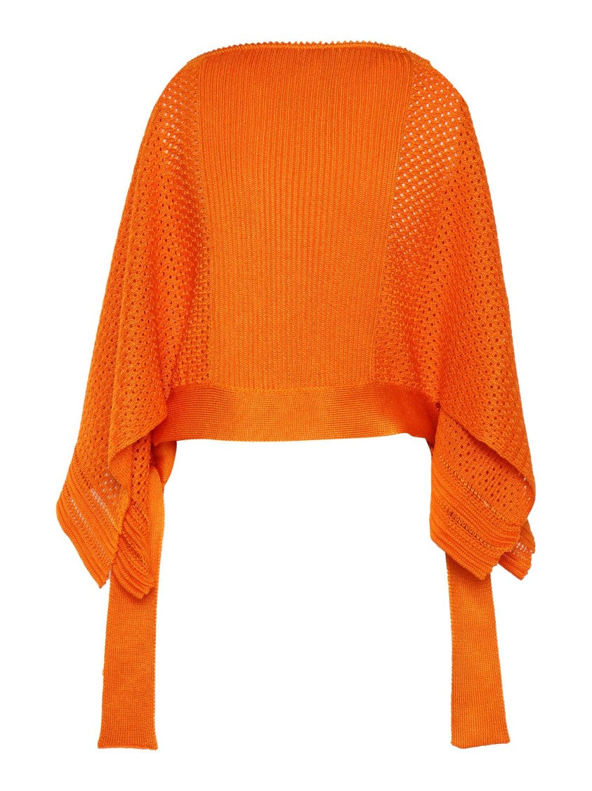 Alberta Ferretti Fluid Orange Top With Stylish Side Ties