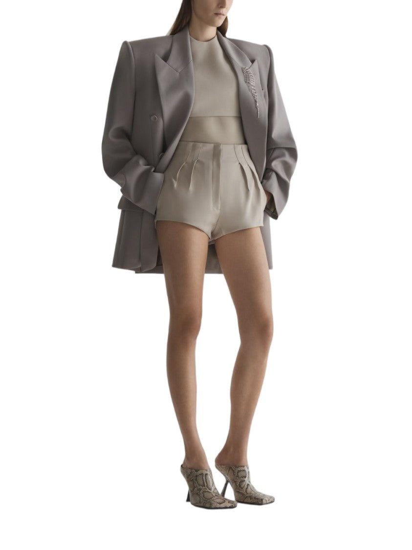 Mugler High-Waisted Tailored Shorts With Pleated Front