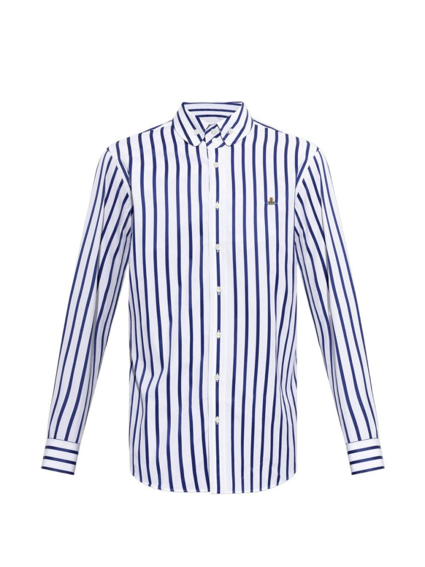 Vivienne Westwood Vertical Navy Stripe Button-Down Shirt