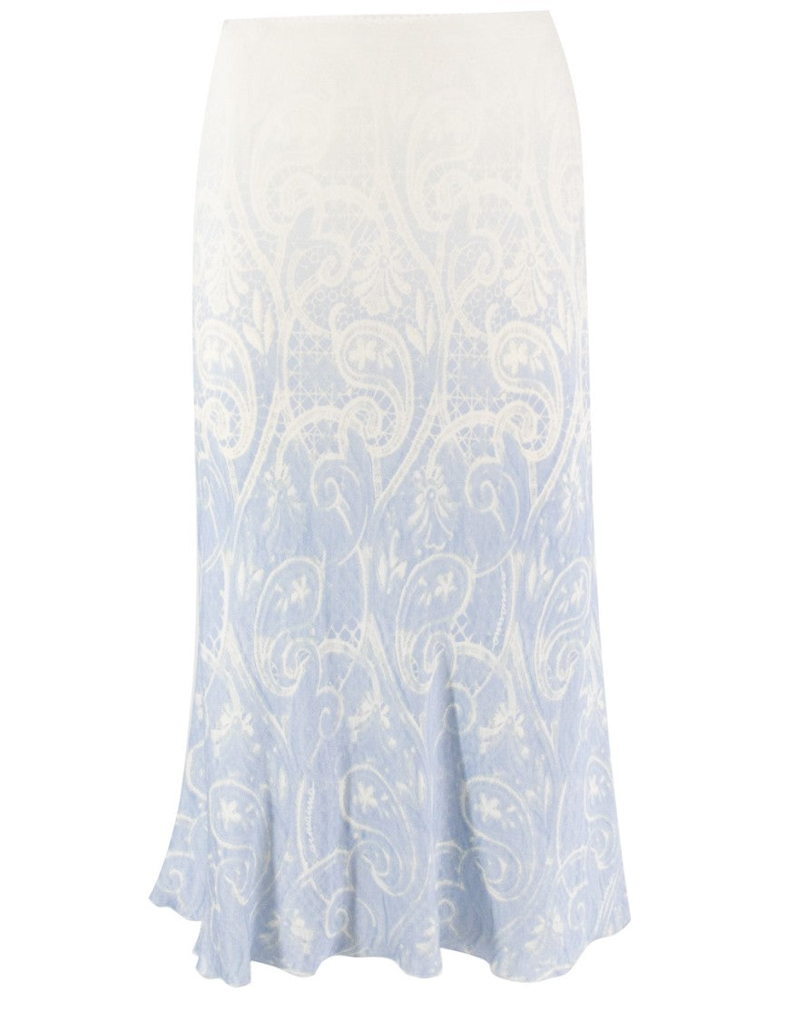 Ermanno Firenze Refined Longuette Skirt With Intricate Logo Pattern