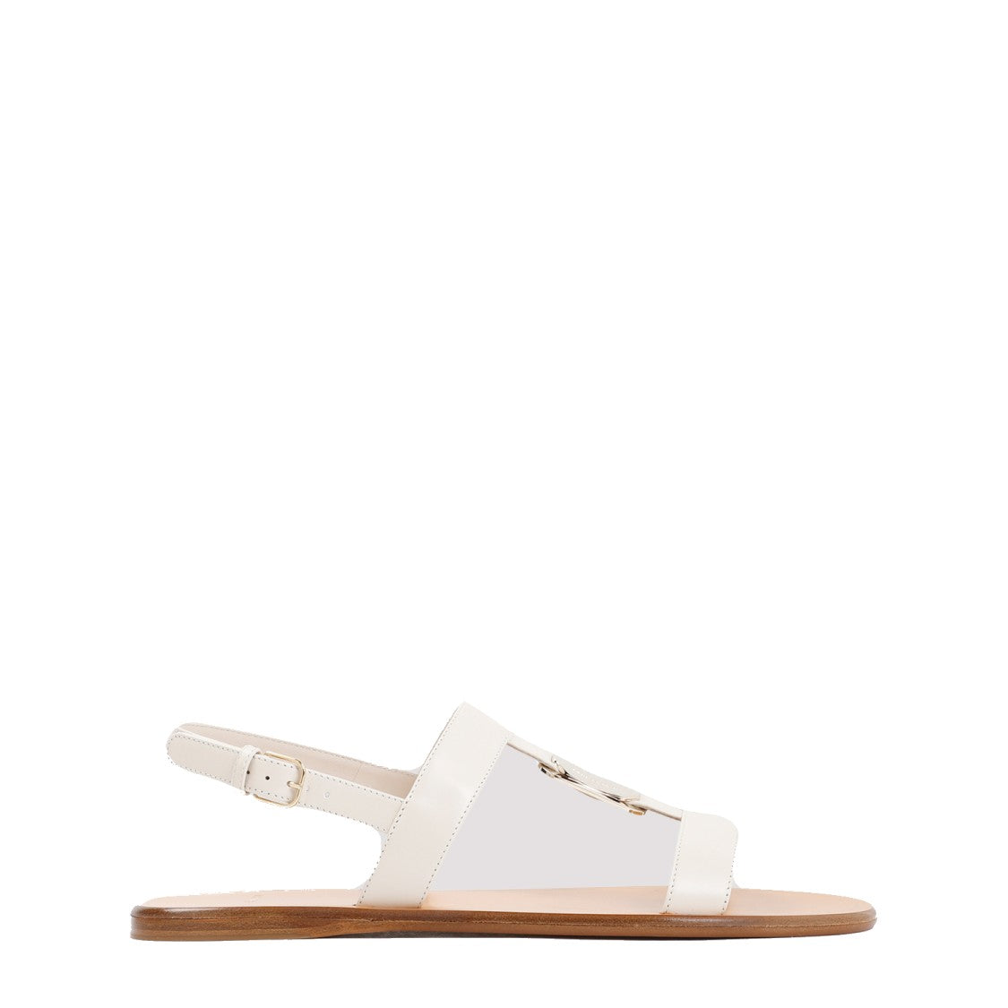 Ferragamo White Mascarpone Lamb Leather Vida Sandals