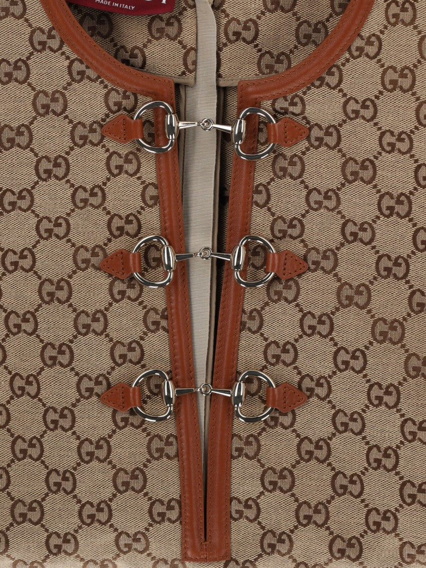 Gucci Mini Dress With "Gg" Bit – Beige