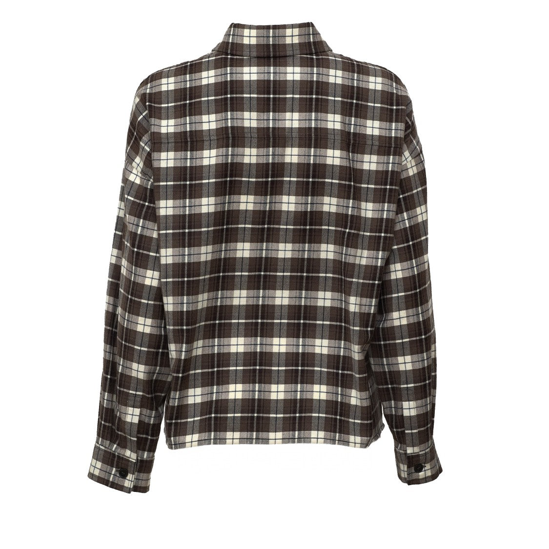 Max Mara Check Pattern Wool-Cotton Flannel Shirt