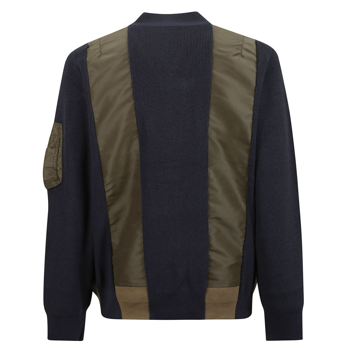 Sacai Ribbed Technical Jacket With Mixed Fabrics