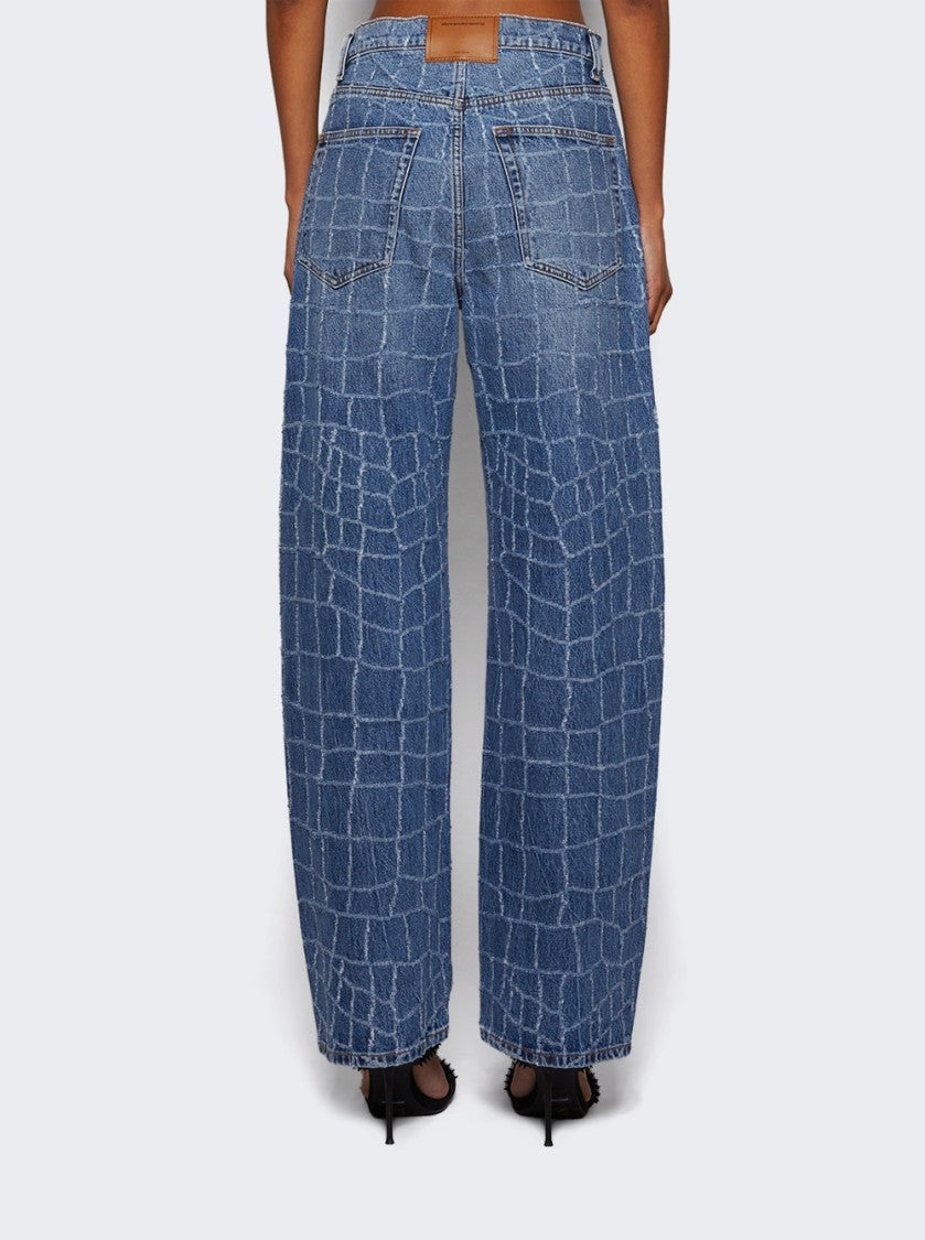 Alexander Wang Croc Rip Balloon Jeans Vintage Light Indigo