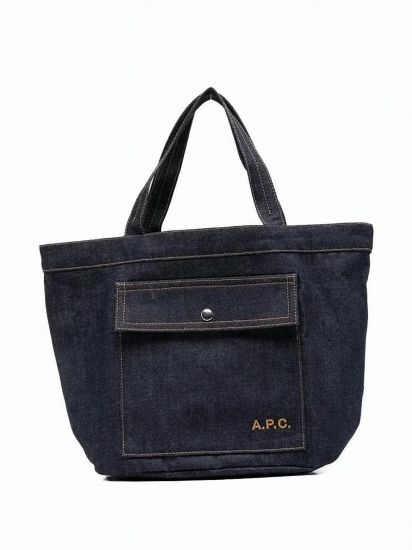 A.P.C. Dark Denim Tote Bag With Structured Design