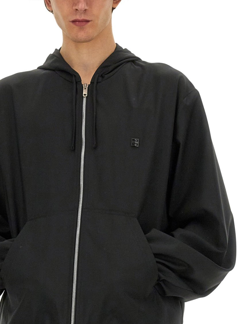 Givenchy Relaxed-Fit Black Zip Sweatshirt With Hood
