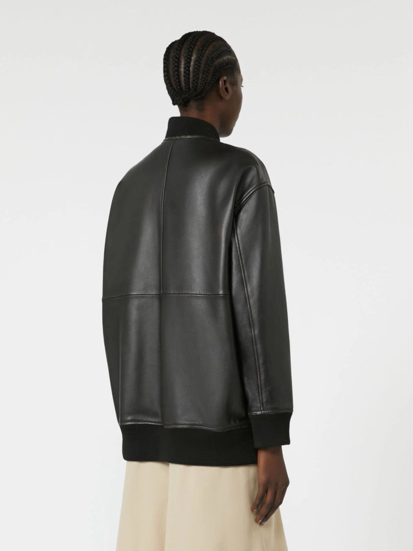 Max Mara Refined Tactical Jacket In Lamb Leather