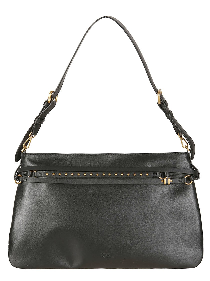Pinko Big Belt Calf Leather Shoulder Bag