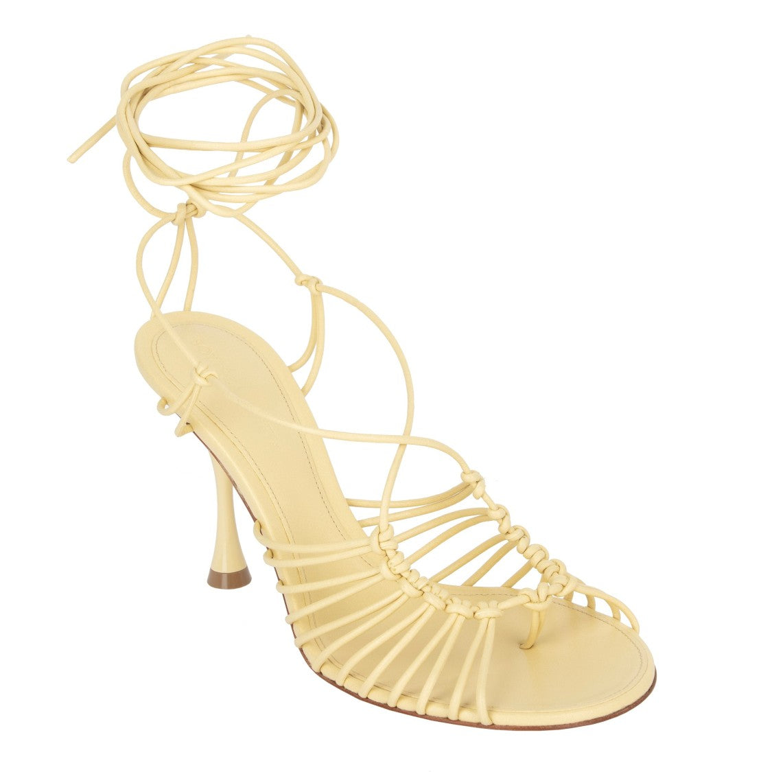 Bottega Veneta Dot Leather Sandals Beige