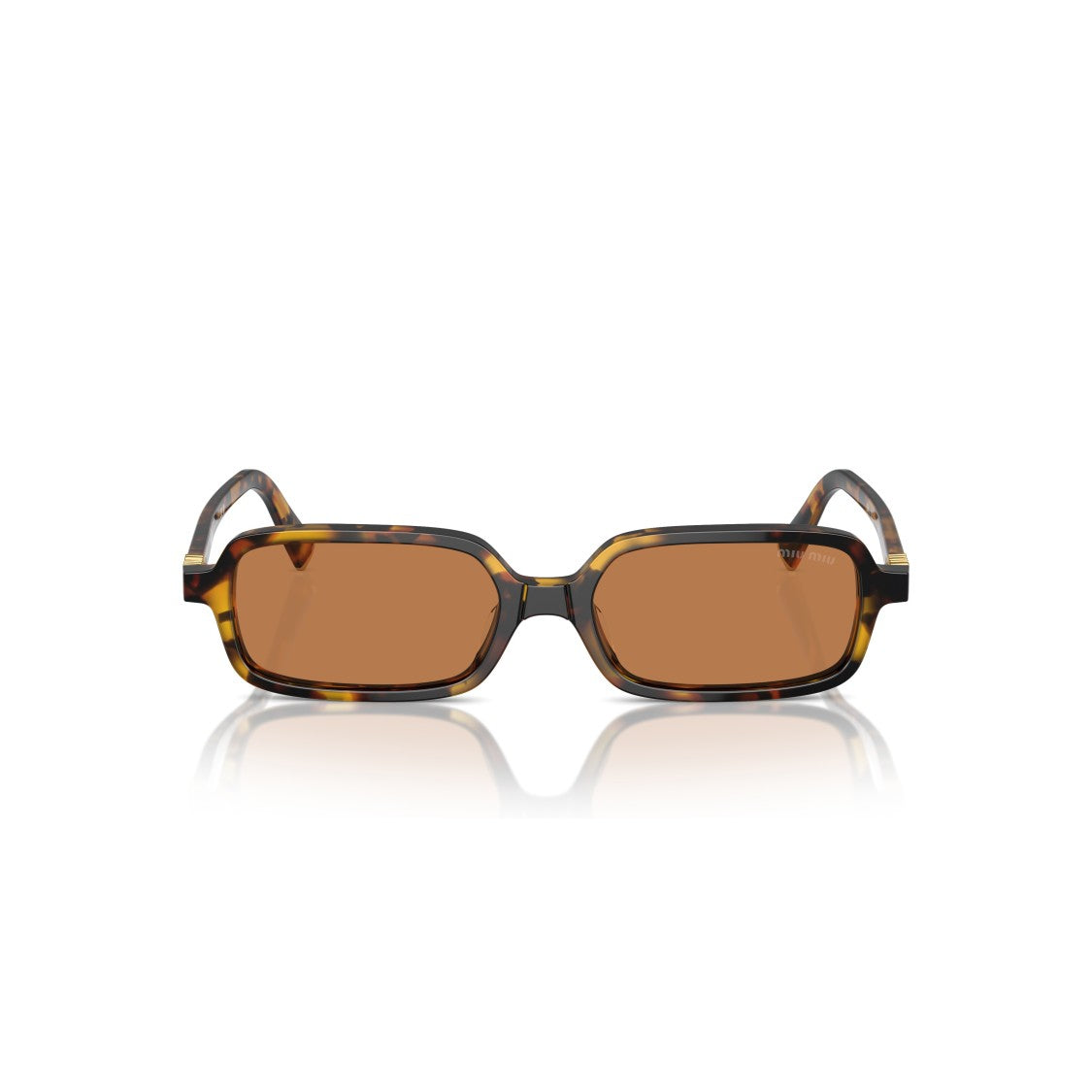 Miu Miu 0Mu 11Zs Rectangular Tortoiseshell Acetate Sunglasses
