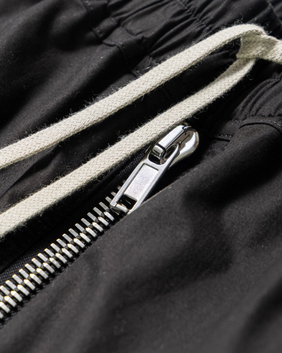 Rick Owens Wide Black Trousers With Drawstring Belt